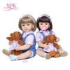 NPK 55см Reborn Baby Toddler Girl Princess Doll Реалистичная очень мягкая силиконовая кукла для всего тела, игрушка для ванны