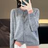 Knitted Cardigan Women's Colour Block Sweater Loose Long Sleeve Top