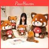 Mushroom Raccoon Plush Toy Cartoon Stuffed Doll Kids Birthday 2636cm Gift