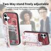 RFID Blocking Zippered Wallet Phone Case with Card Slot & Stand for iPhone Samsung Xiaomi Google Magnetic Car Mount Stylish Floral Print Phone Cover