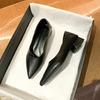 2024 Spring and Autumn New Single Shoes Women Low Heel Pointed Toe Shallow Mouth Soft-soled  All-match Women's Leather Shoes