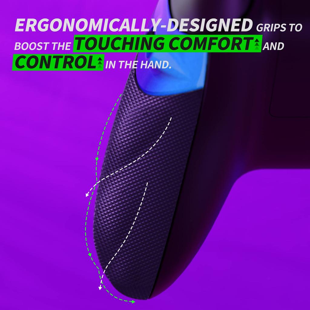 eXtremeRate Flexor Clicky Rubberized Side Rail Grip Trigger Stop Kit for Xbox Series X S Diamond Textured Ergonomic Trigger Stopper Handle Grip for
