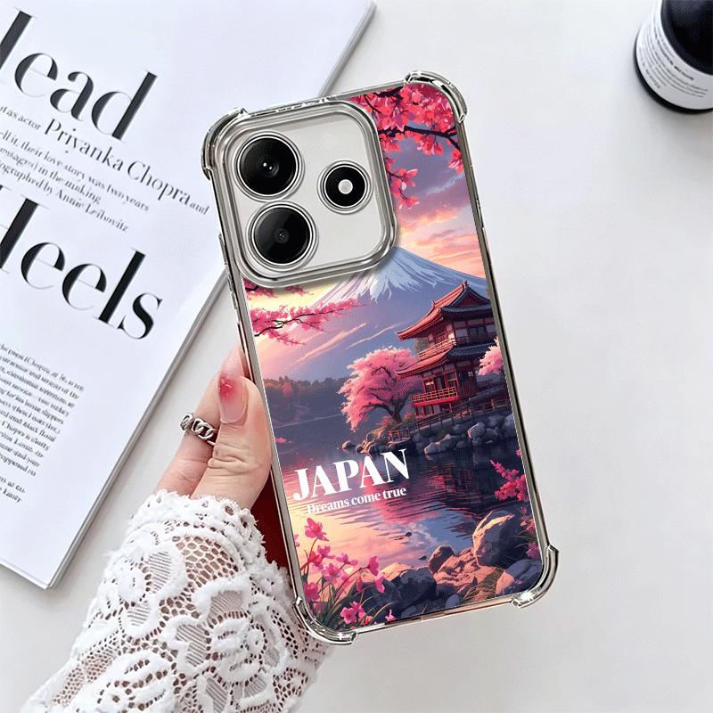 Осака Токио Япония Пейзаж Покрытие Чехол для телефона Для Xiaomi Redmi Note 14 15 Pro Plus 13 12 11 11S 11T 10 9S 9 5G Защита от падения Airbag