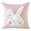 Easter Bunny Soft Cushion Case 45x45cm Bunny Faux Fur Pillow Case Rabbit Pattern Decorative Throw Pillowcase