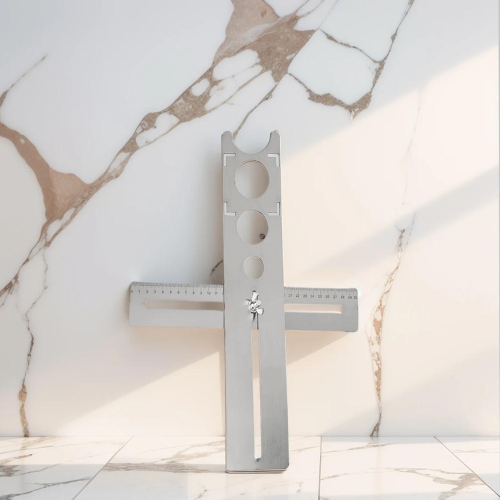 Декорированная работа Многофункциональная линейка Эффективная линейка-локатор отверстий для керамической плитки из нержавеющей стали для точного сверления