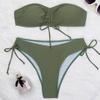 European and American Solid Color Triangle Bikini Split Sexy Women's Swimsuit Bikini