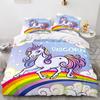 Unicorn Duvet Cover King Queen Cute White Cartoon Animal Bedding Set Children Boys Girl Western Fairy Tale Polyester Quilt Cover