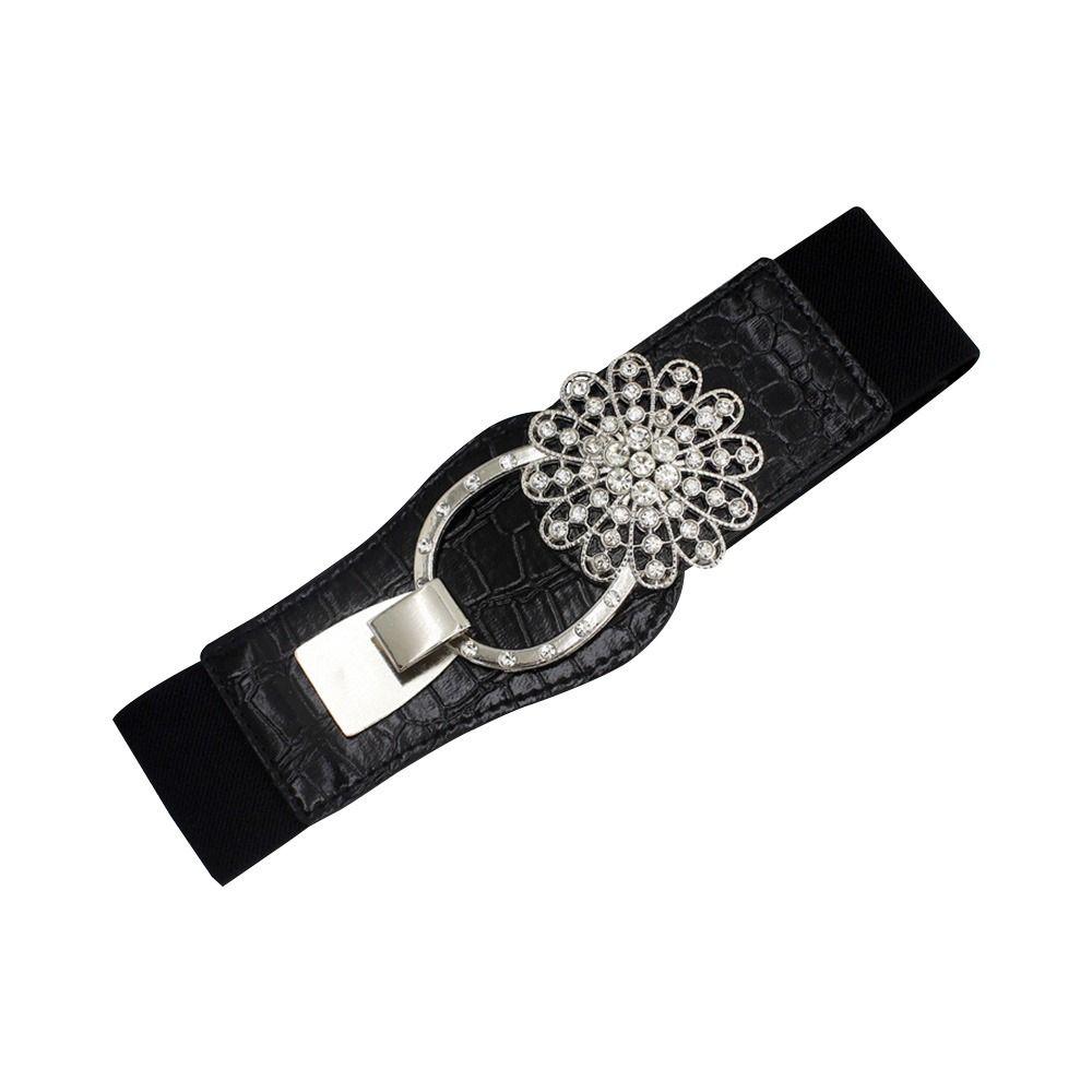 Эластичный пояс-корсет с эластичной вставкой для талии, женский пояс для платья, кушак, поясная лента с хрустальной пряжкой, широкие резинки для юбки