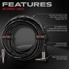 Cableworks by Gator Cases Headliner Series 30ft SL Musical Instrument Cable with Mute Switch (GCWH-INS-30RAQT)