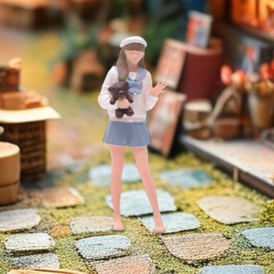 Миниатюрная фигурка девочки в масштабе 1:64, Мини-коллекционные изделия, Смола, Модель крошечных человечков для диорамы, DIY-сцены