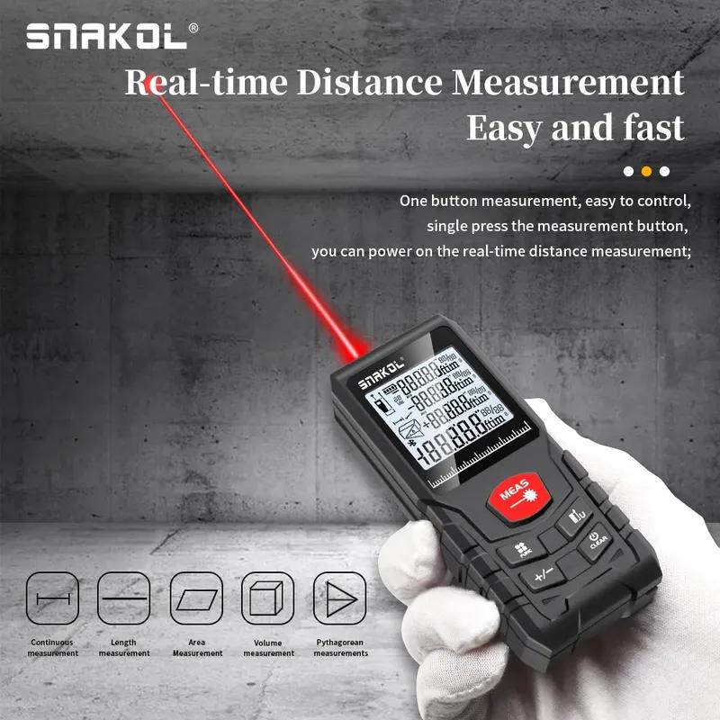 Snakol Digital Laser Distance Meter Rangefinder 50m/70m/100m/120m - Trena Roulette Ruler Tape for Measurement