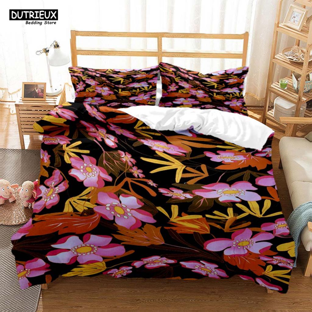 Comforter The Flower Pattern Is Simple And Fresh Soft And Comfortable Customizable Comforter Bedding Sets Bedding Set Luxury