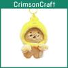 Jinnew Creamy Charming Bear Plush Keychain Cozy Animal Hat Design Accessory Cute