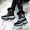 Women's Boots Snow Boots Winter  Platform Shoes High Leather Boots Leather Warm and Waterproof Comfortable High Boots Platform
