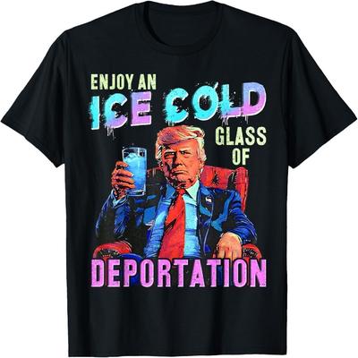 ICE Наслаждайся ледяным стаканом Депортации Футболка