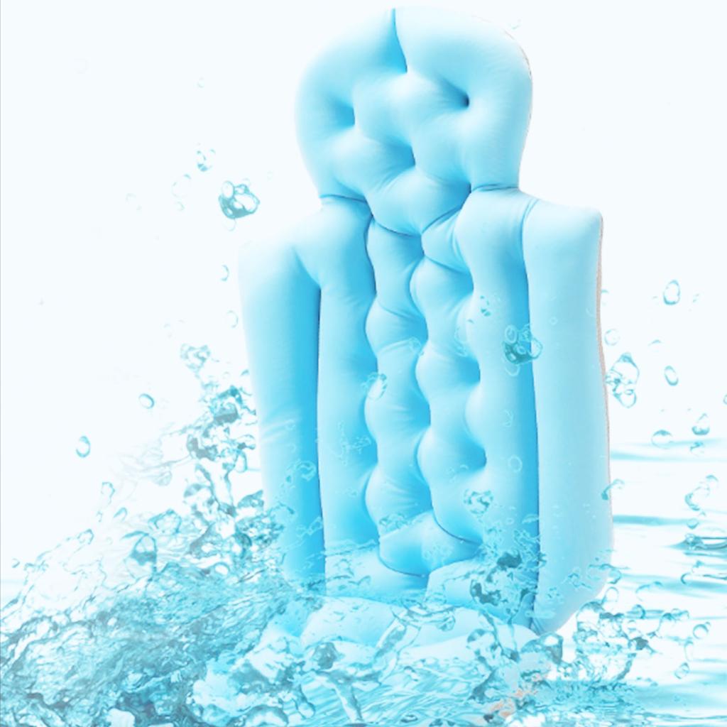 Подушка для ванны на все тело, противоскользящая, быстросохнущая, с поддержкой шеи, с присоской, синяя