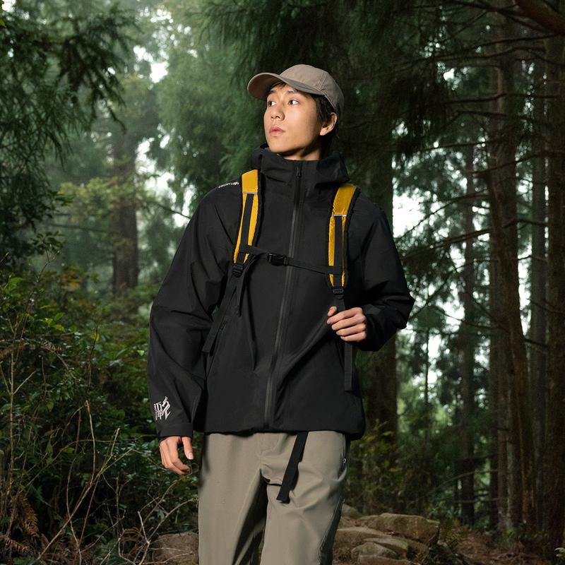 Li Ning Outdoor CF Tracing Ветрозащитная, дышащая, износостойкая, водонепроницаемая ветровка Унисекс Черная AEMV005-3