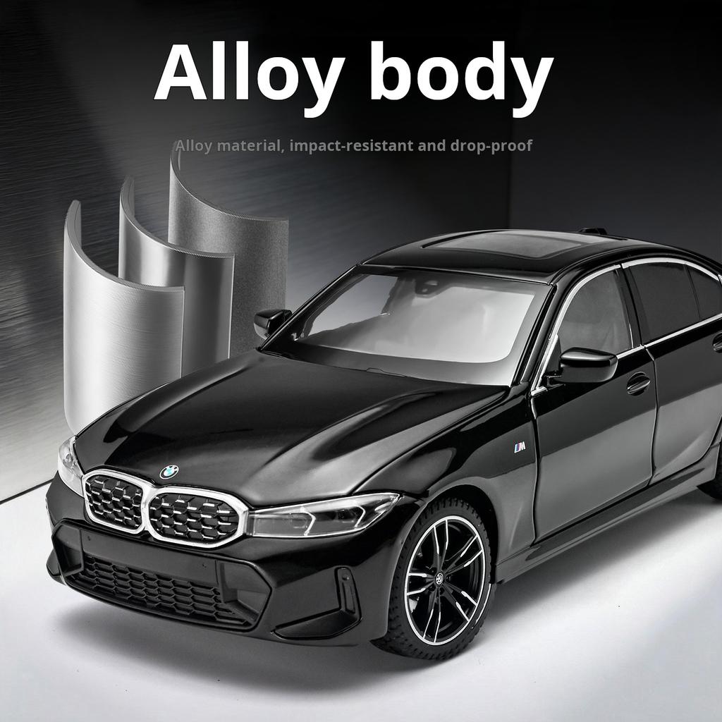 1:24 BMW 3 Series Alloy Diecast Car Model Simulation Vehicle Ornament with Movable Seats Toy Car & Collection Decoration Gifts