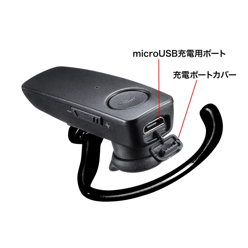 Sanwa Supply Waterproof Bluetooth Single Ear Headset FREE MM-BTMH41WBKN