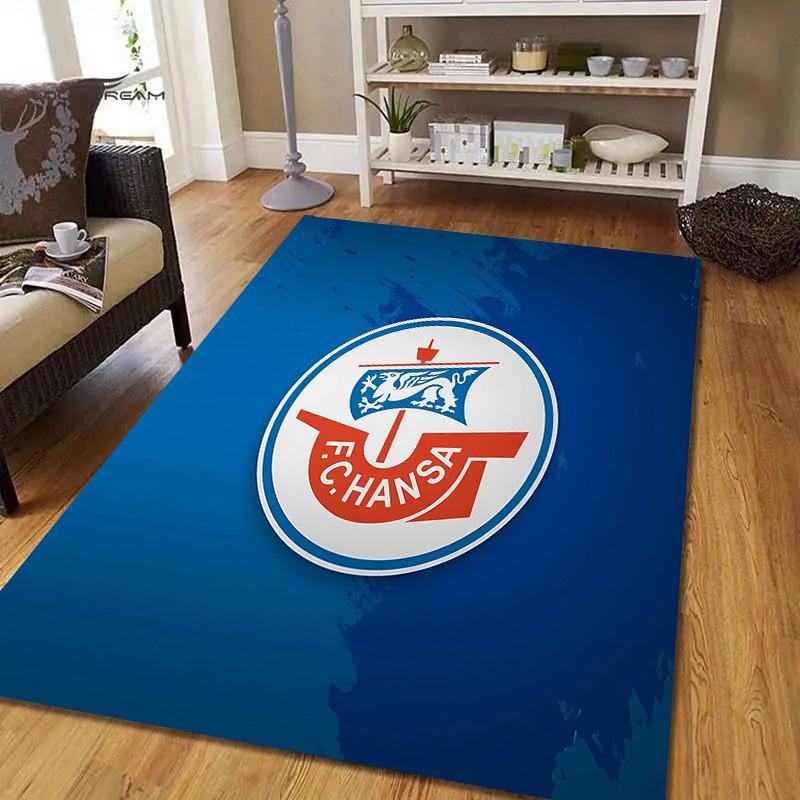 FC Hansa Rostock Flannel Pattern Square Carpet,Area Rug,Carpet Rug for Living Room Bedroom Sofa Playroom Decor,Non-slip Floor Mat