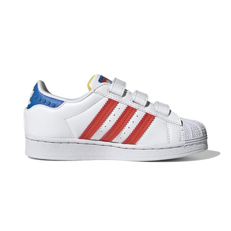 LEGO x Adidas Originals SUPERSTAR Низкие кеды из синтетической кожи, устойчивые к истиранию, для катания на скейтборде, детские GV8883