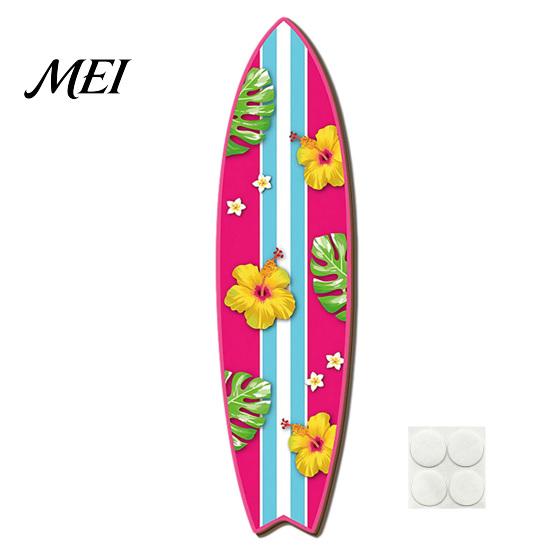 Tropical Beach Vibes Decor Hawaiian Surfboard Wall Art, Wooden Sign, Summer Aloha Theme Hanging Plaque for Living Room Kids Room, Coastal Ocean Themed