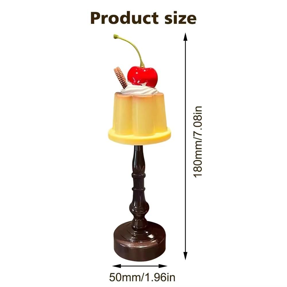 Cute Pudding LED Night Light Desk Lamp Battery Powered Bedside Lamp Sleeping Light for Kids Bedroom Bar Decor as Gift Ornament
