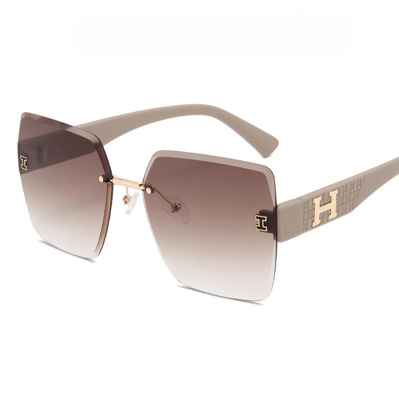 Новые модные солнцезащитные очки в большой оправе с буквой H, уличные солнцезащитные очки, индивидуальные уличные солнцезащитные очки знаменитостей в Интернете