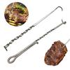 BBQ Food Flipper And Meat Hook Heavy Duty Grill Turner for Flipping Ribs Chicken Hot Dogs Pigtail Food Flipper BBQ Turner Hooks for Grilling Cooking