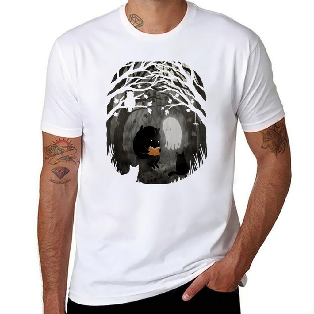 A Quiet Spooky Spot Book Reading Monster Tshirt Urban Casual Loose Fit Tee Tshirt