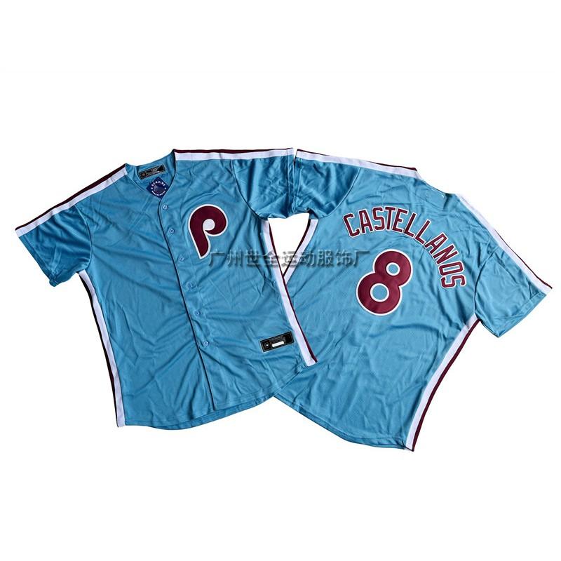Philadelphia Phillies MLB Fan Jersey Mens Baseball Sportswear Embroidered Cotton Blend Tee Fall Winter