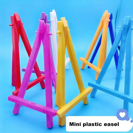 5Pcs Triangle Easel Mini Stand Kids Art Display Small Drawing Easel with Bright Colors 15.5cm Plastic Sketching Easel