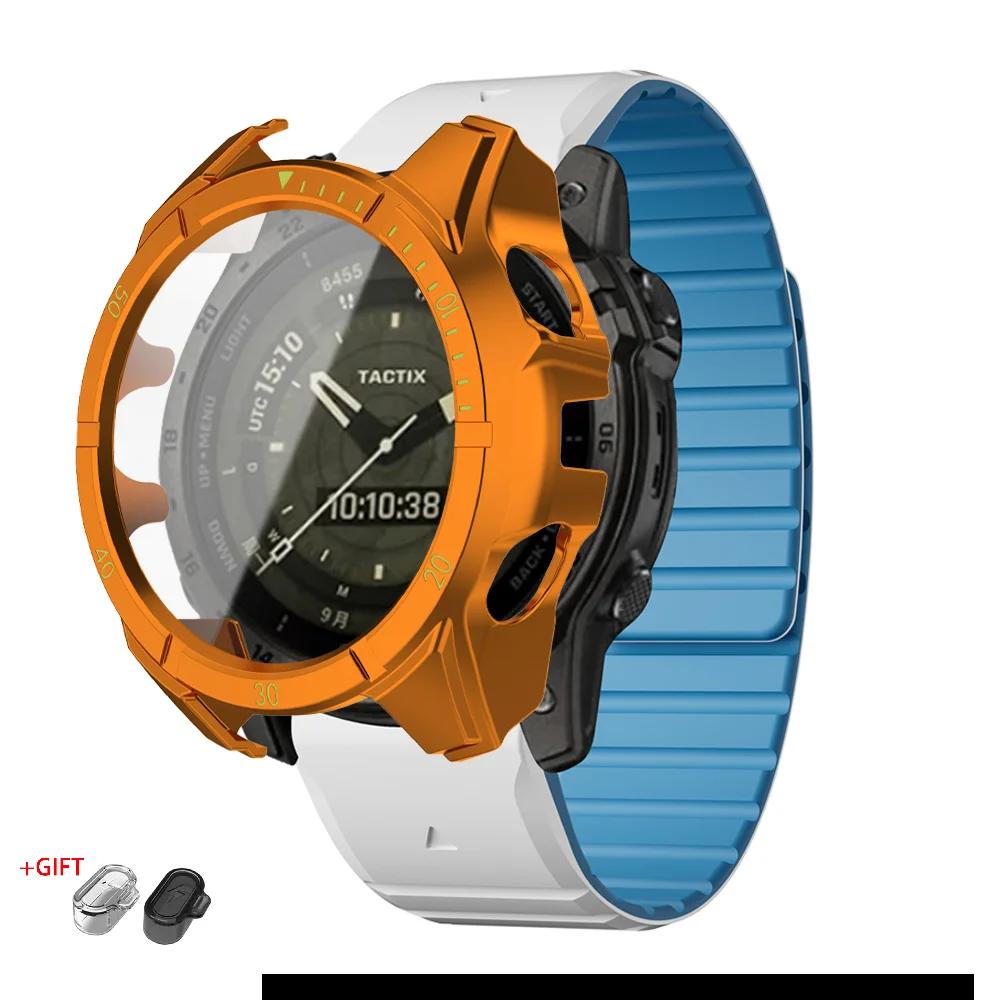 Ремешок+Чехол Для Garmin Fenix 8 47 51мм Защитное Стекло Магнитный Силиконовый Ремешок QuickFit Браслет Протектор Fenix8 Аксессуары