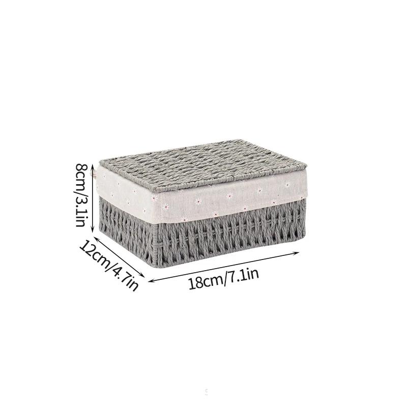 Плетеная корзина для хранения, кухонный органайзер, пылезащитный чехол, корзины для хранения с крышкой, настольные органайзеры для всякой всячины, коробки для хранения игрушек и закусок