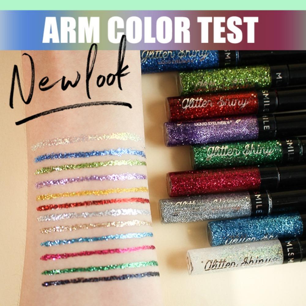 MLSMILE Pearlescent Liquid Eyeliner, Explosive Colorful Glitter Eye Shadow, Waterproof Non-smudge Eyeliner