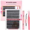 DIY Individual Lash Extensions Kit 30D 40D Cluster Lashes With Adhesive Tweezers Professional Eyelash Enhancement