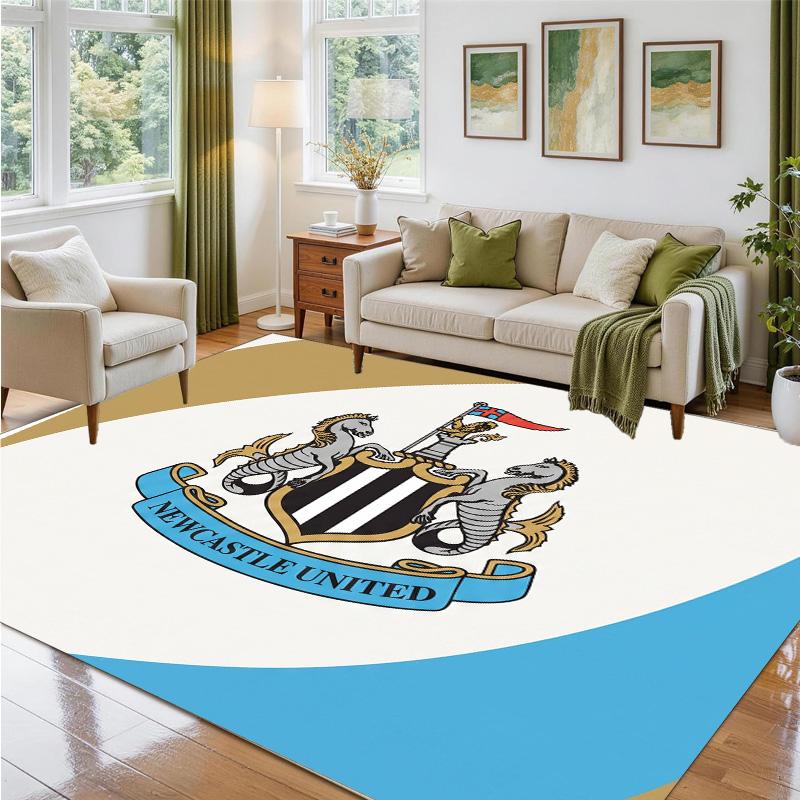 Newcastle United Football Design Crystal Velvet Rug Soft Decorative Mat for Bedroom Entrance
