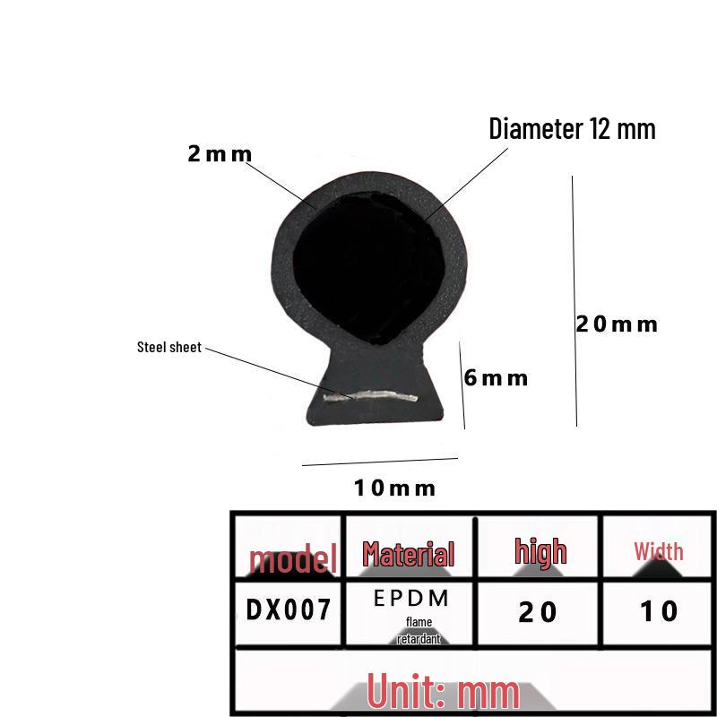 Самоклеящаяся EPDM-пенорезиновая уплотнительная лента D-образной формы для шкафов и распределительных коробок