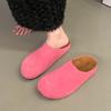 Модная женская обувь 2024 года, модные женские тапочки с закрытым носком, весна-осень, замшевые, однотонные, на плоской подошве, повседневные, удобные, офисные женские туфли