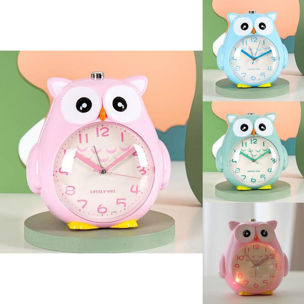 Сова Мультяшный Бесшумный Ночник с Говорящим Детским Будильником для Декора Спальни