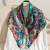 Silk Shawl Satin Square Scarf For Women Flower Neckerchief Female New Headband Hair Bands Print Foulard Hijab Wraps Bandana