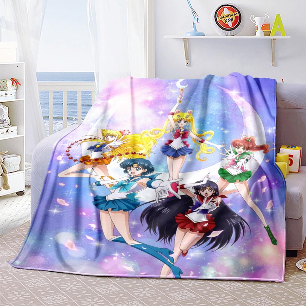 Japanese anime cute cartoon theme Sailor Moon Tsukino Usagi blanket suitable for home beds, sofa covers, office nap, outdoor warm blankets O8