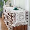 Table Runner White Lace Glass Yarn Rectangle Table Flag Hollow Out Europe Embroidered Dining Table Cloth Romantic Dust Cover