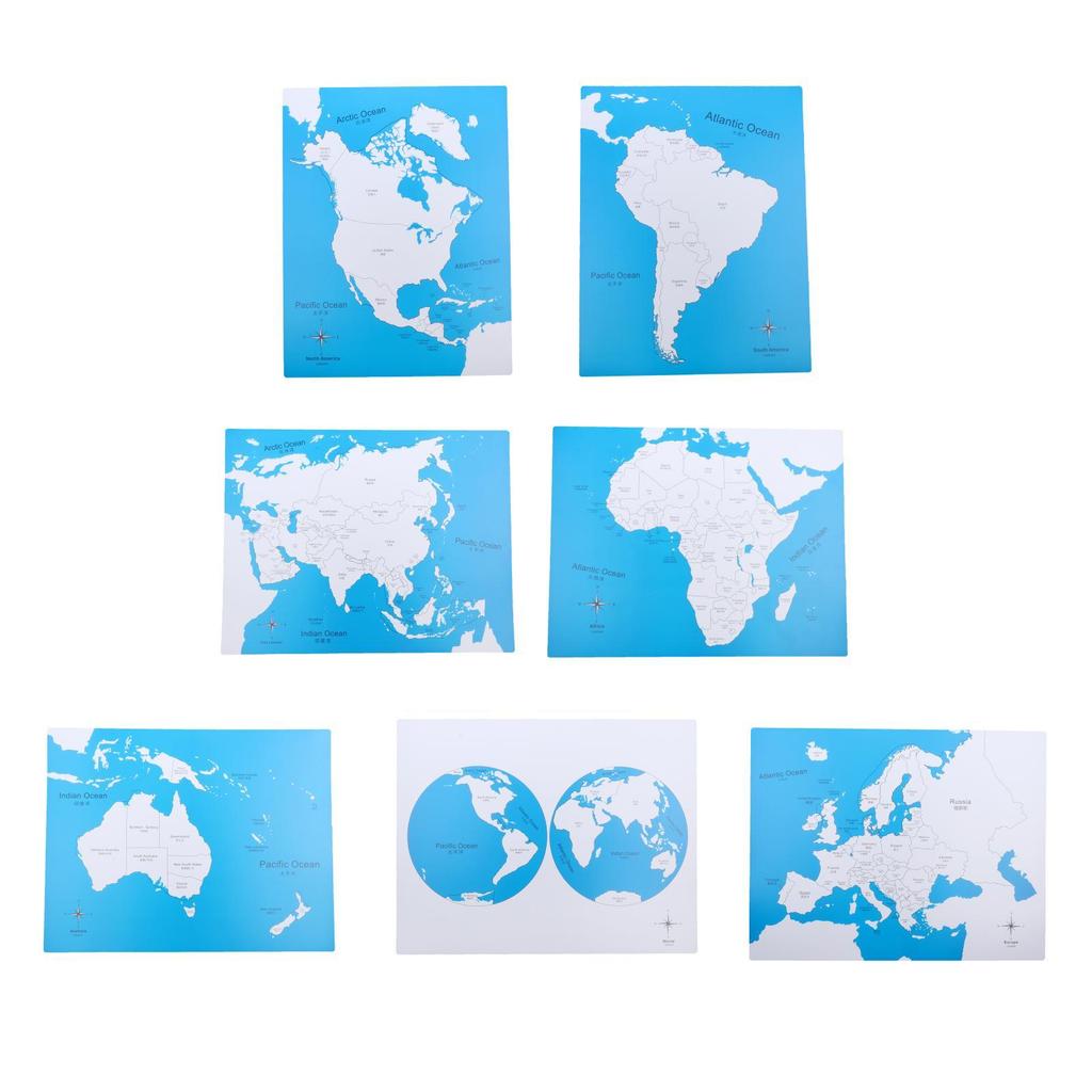 ПВХ Карта Каждого Континента Раннее Образование Детские Подарки Учебные Пособия Возраст 3+ Лет