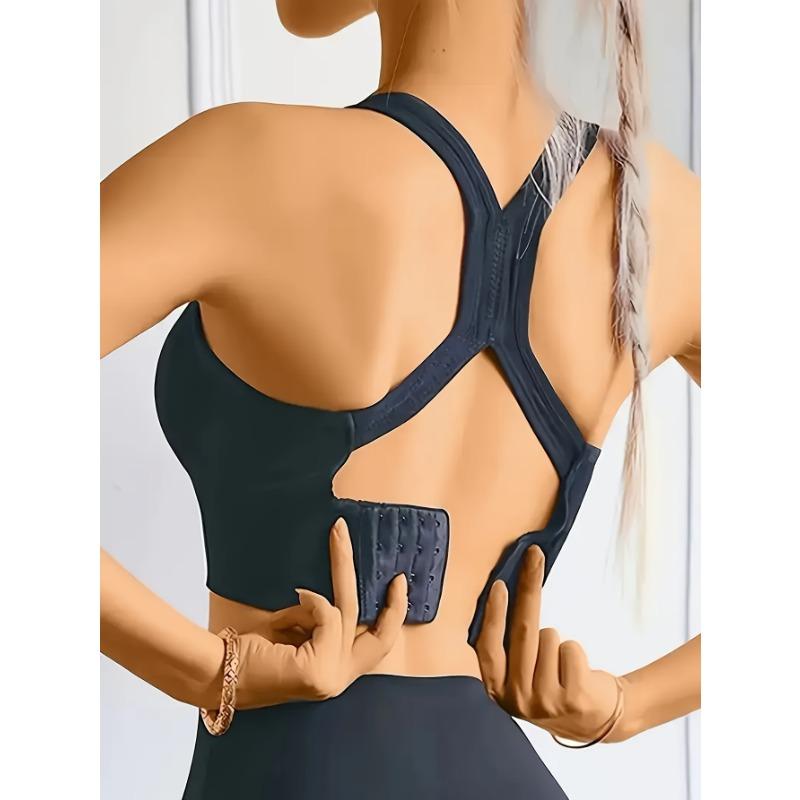 Большой размер спортивный бюстгальтер без косточек с амортизацией для женщин с перекрещенной спинкой и регулируемой задней застежкой для йоги и фитнеса