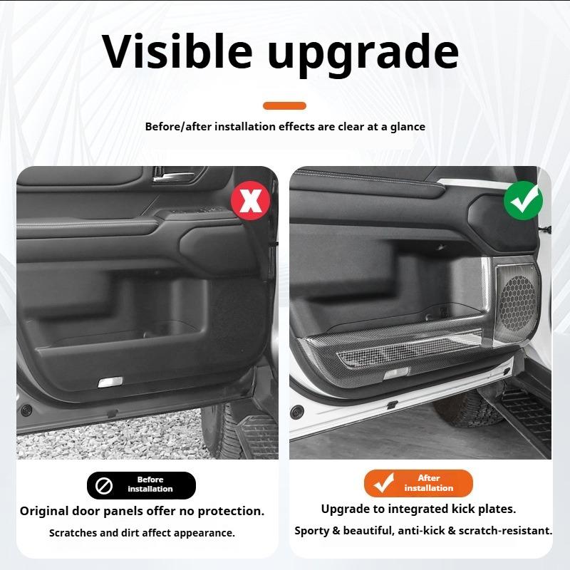 For Toyota Land Cruiser250 Prado LC250 Car Door Kick Plate ABS Scratch Resistant and Dustproof Door Pad Car Interior Accessories