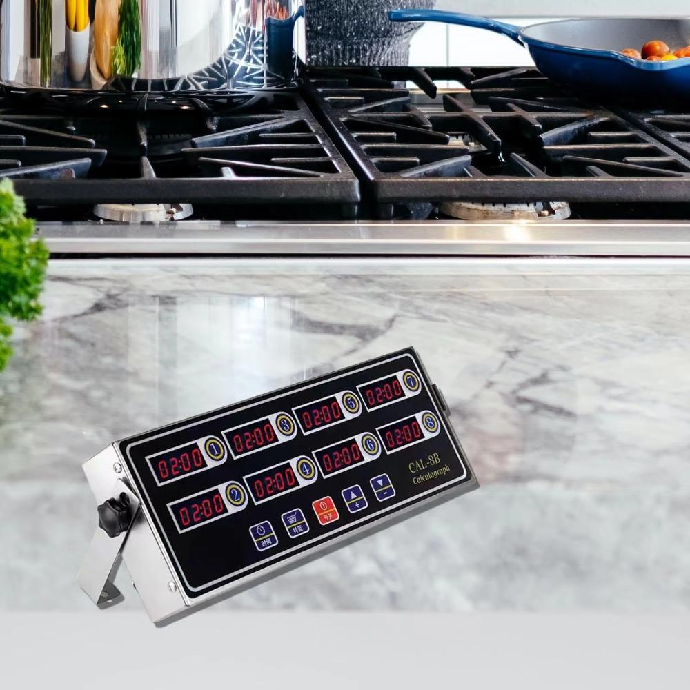 4/6/8 Channels Commercial Kitchen Timer LED Digital Screen Cooking Reminder Restaurant