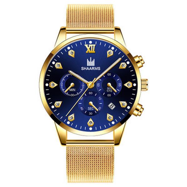 Fashion Luxury Quartz Watch Stainless Steel Mesh with Rose Gold Watch Ultra-Thin Clock for Women and Men