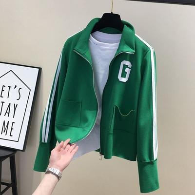Осенняя тонкая короткая куртка с буквенными полосками, женская верхняя часть, дизайн Sense Niche, милая шикарная бейсбольная форма