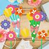 24pcs Flower Bouquet Craft Kit Mother's Day Flower Bouquet Craft For Kids Make Your Own Flower Bouquet Diy Flower Greeting Card Set